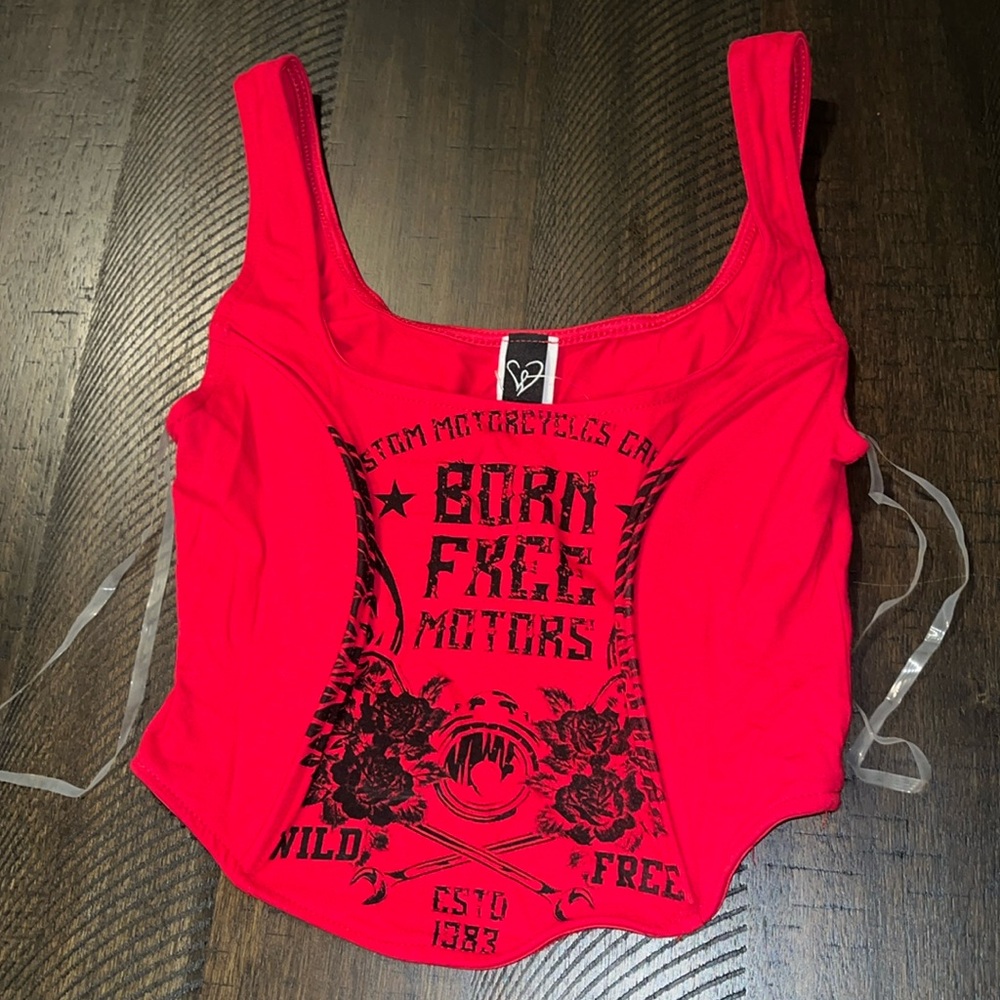 Corset graphic crop top